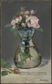 Roses mousse dans un vase fleur impressionnisme Édouard Manet